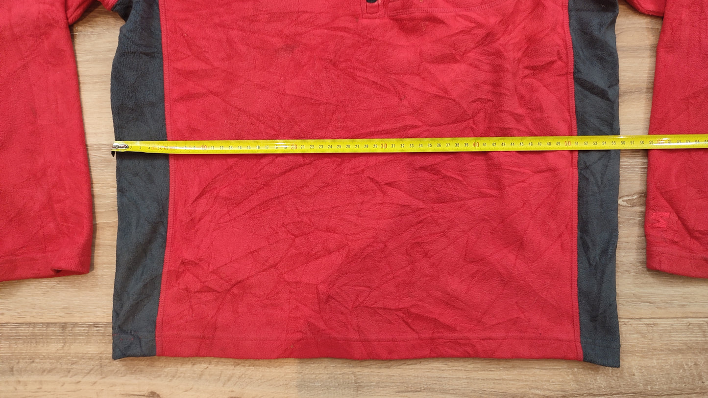 Vêtement sweat veste pull polaire 1/4 zippé rouge Starter taille M 38-40 #Retrostreet