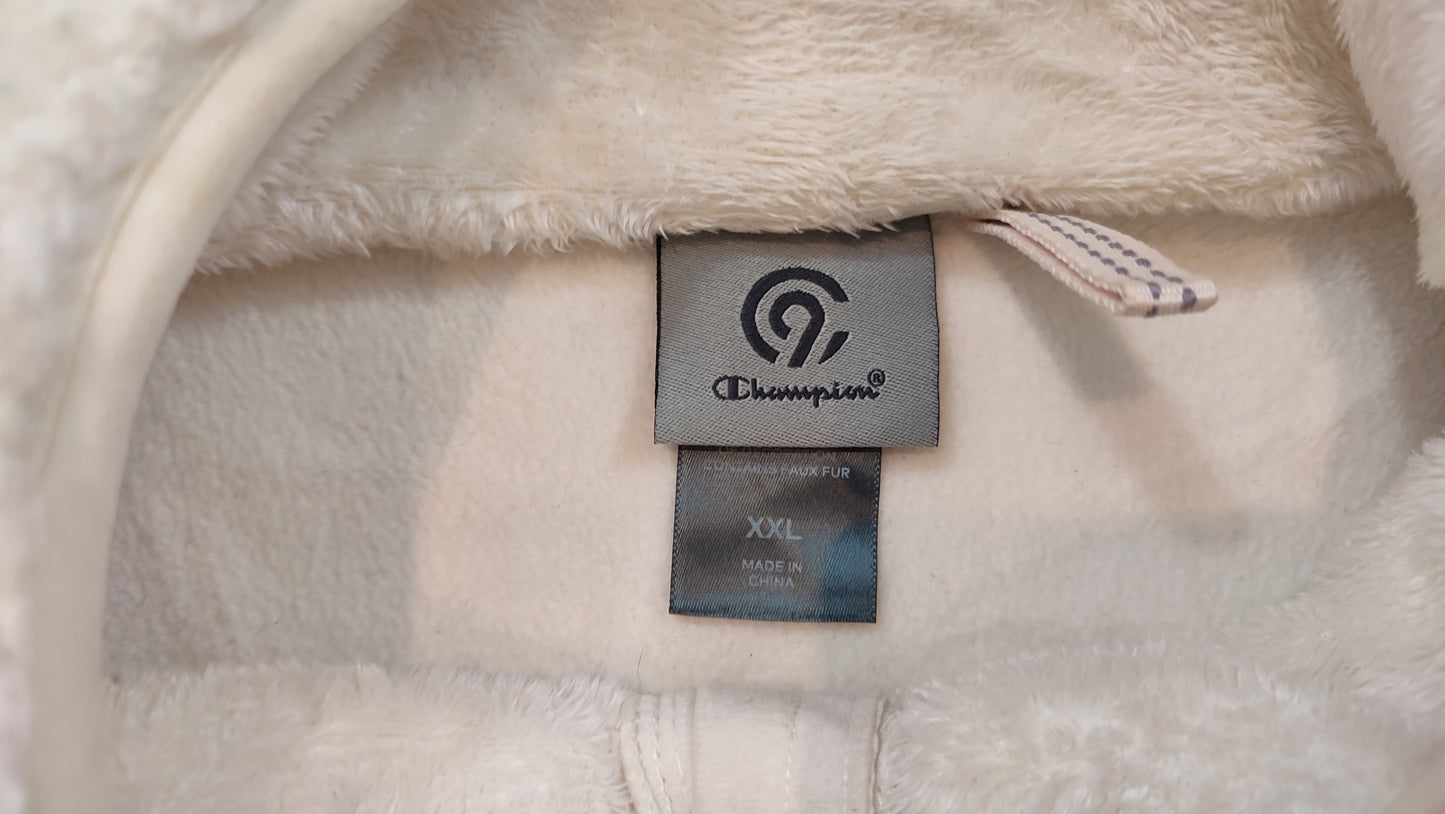 Vêtement veste sweat pull polaire zippé blanc Champion taille XXL #Retrostreet
