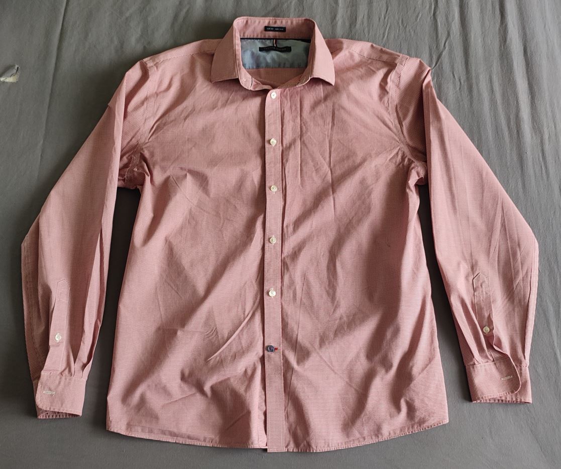 Vêtement Homme Chemise rose à carreaux Tommy Hilfiger taille L 17 34-35 #Retrostreet