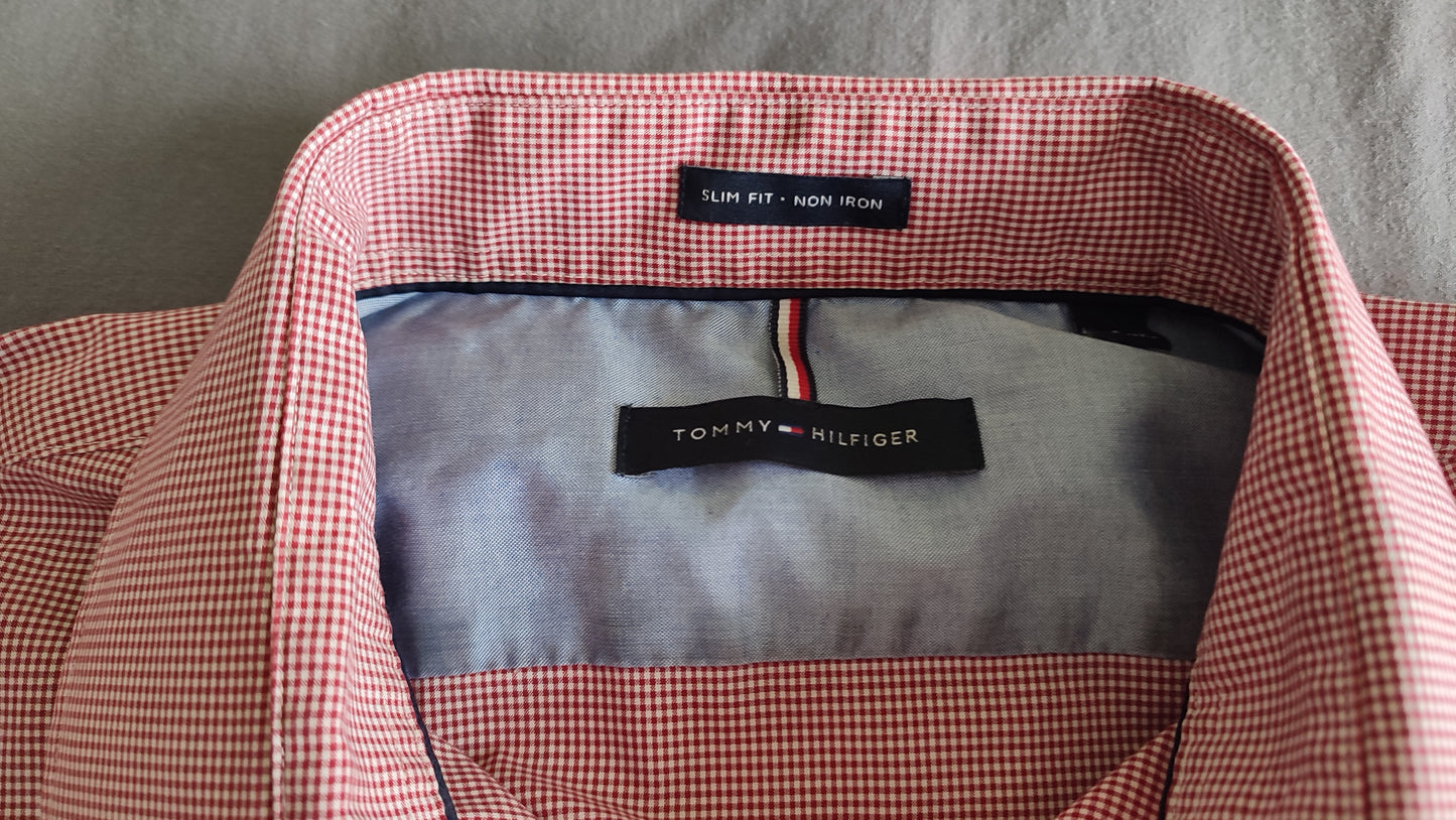 Vêtement Homme Chemise rose à carreaux Tommy Hilfiger taille L 17 34-35 #Retrostreet