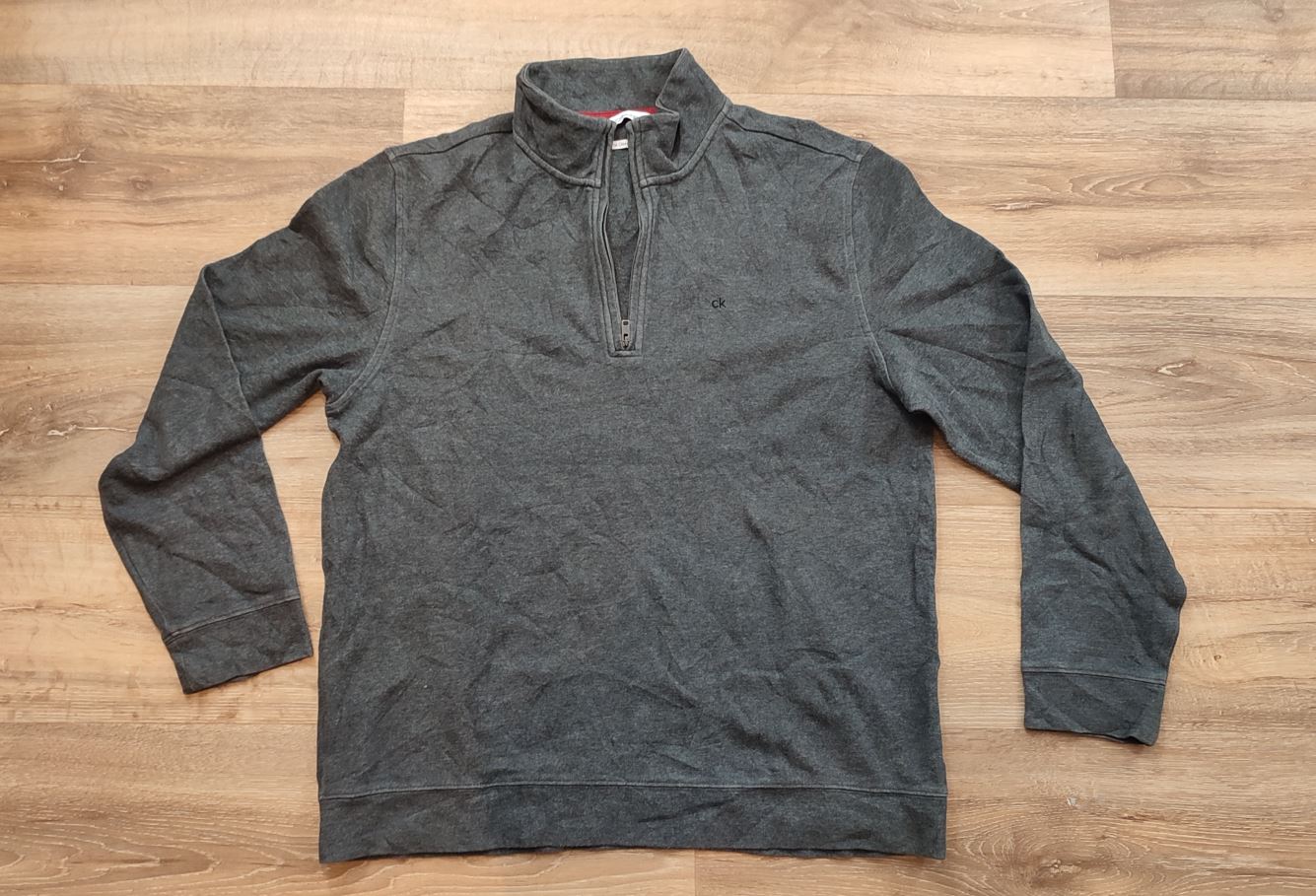 Vêtement Homme Pull zip Calvin Klein gris the classic quarter-zip taille L #Retrostreet