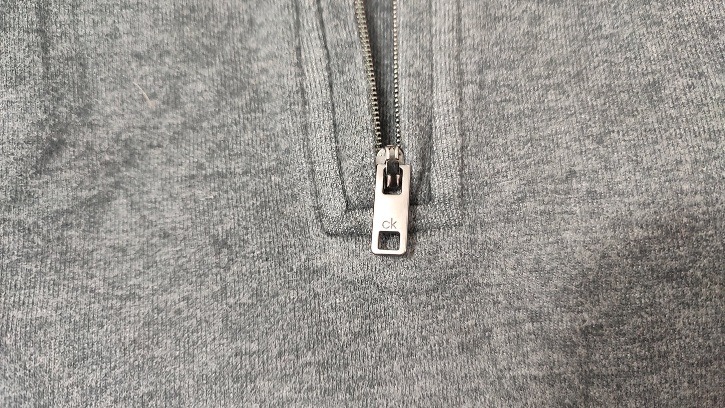 Vêtement Homme Pull zip Calvin Klein gris the classic quarter-zip taille L #Retrostreet