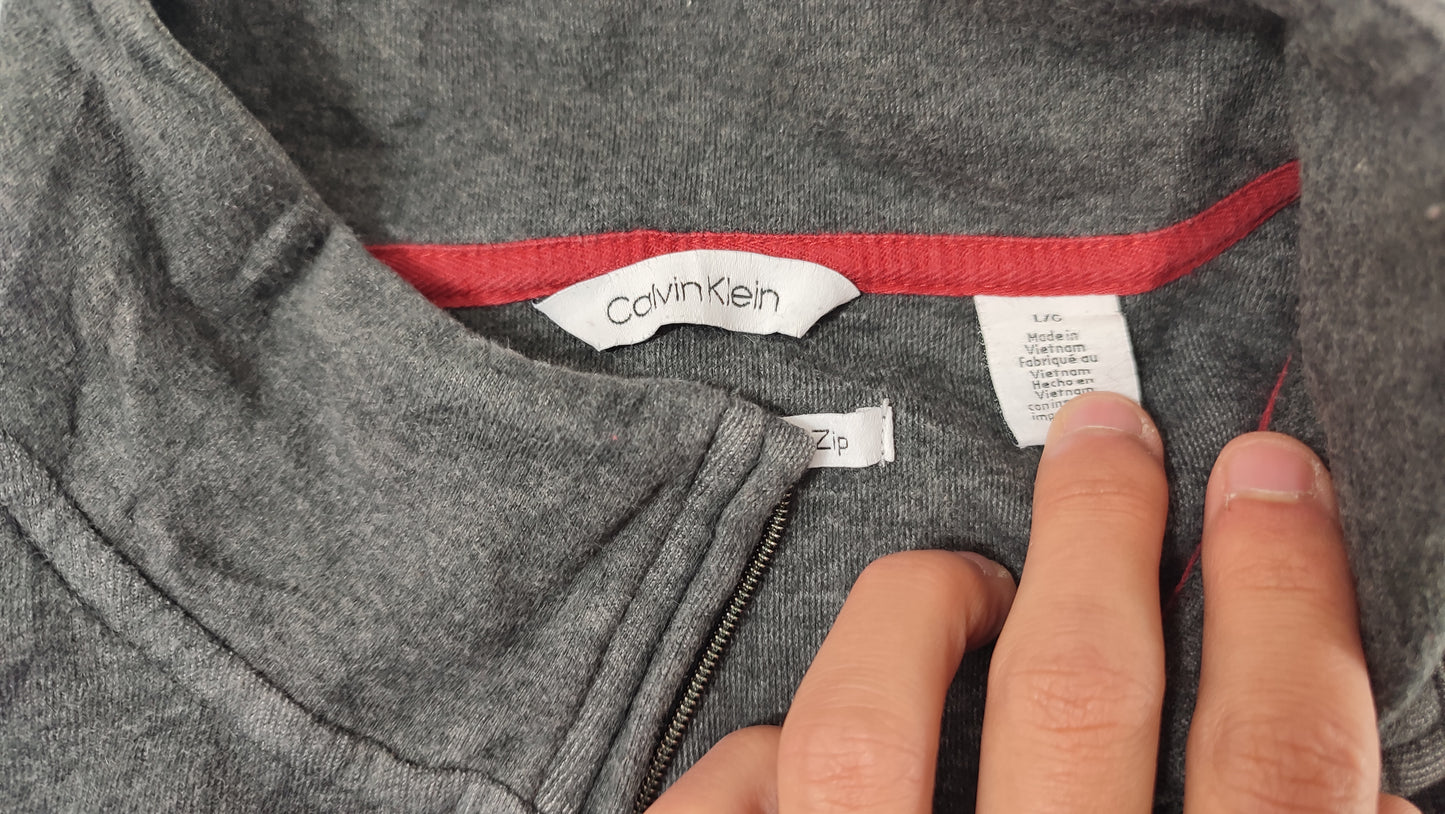 Vêtement Homme Pull zip Calvin Klein gris the classic quarter-zip taille L #Retrostreet