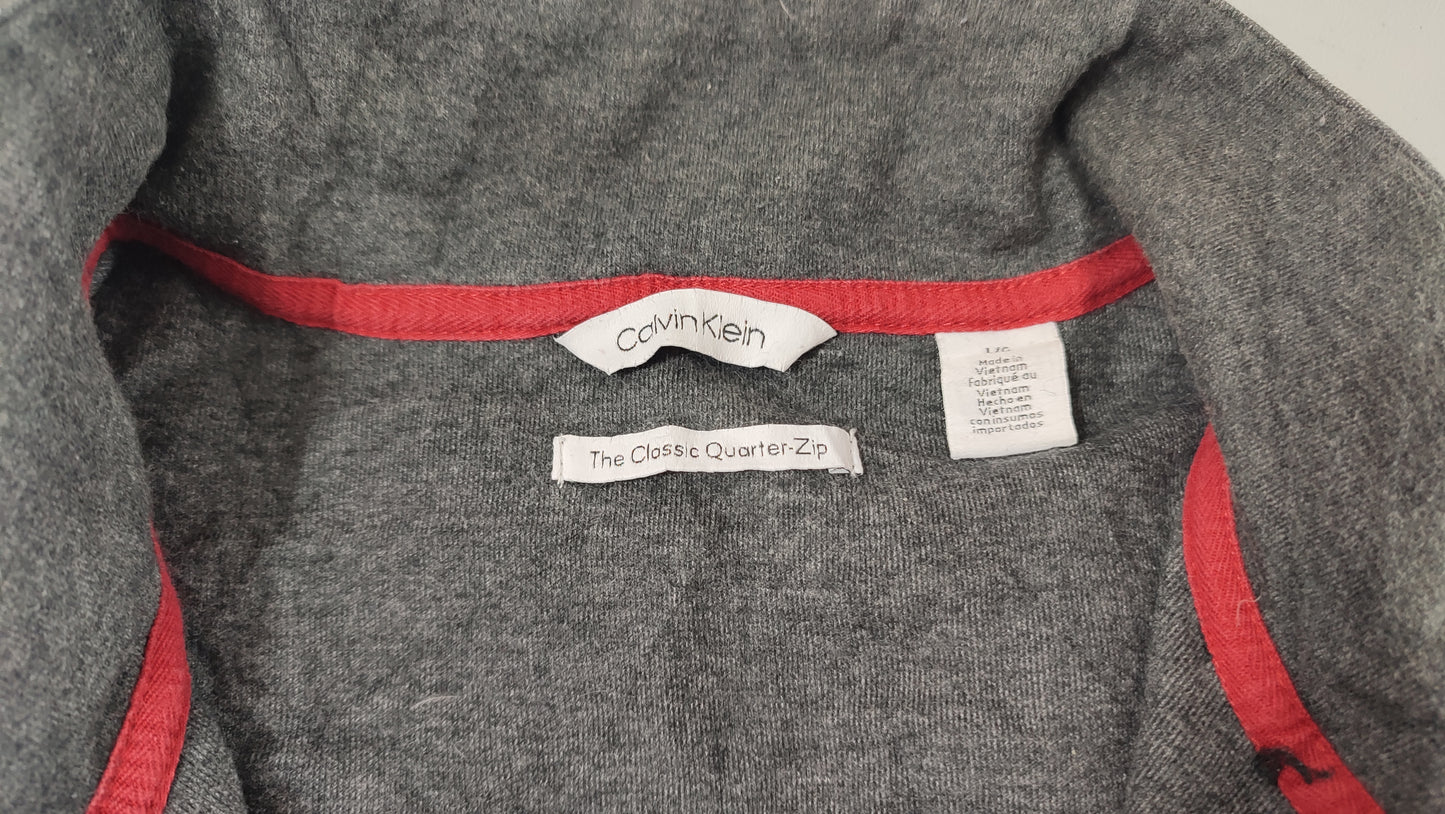 Vêtement Homme Pull zip Calvin Klein gris the classic quarter-zip taille L #Retrostreet