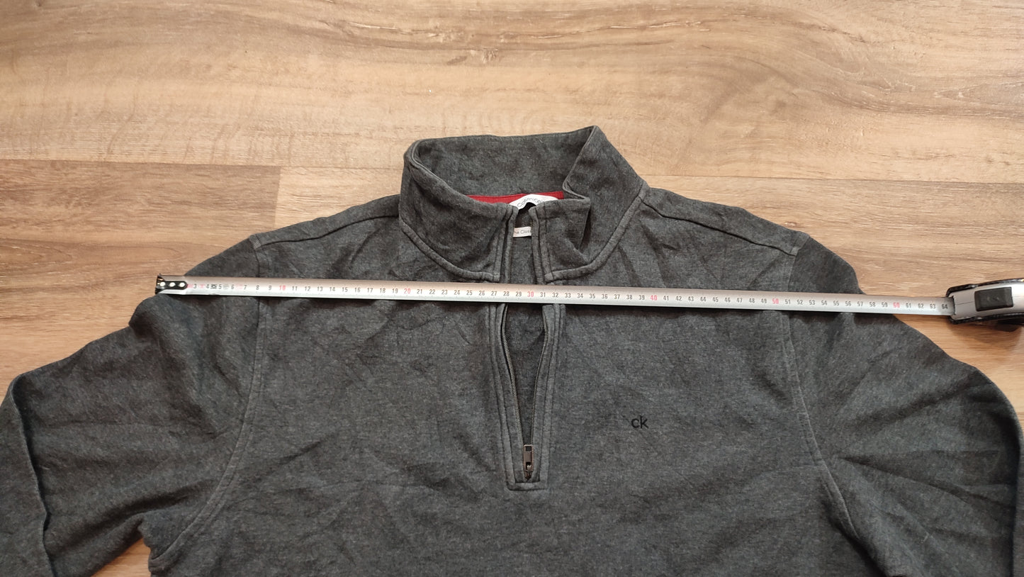 Vêtement Homme Pull zip Calvin Klein gris the classic quarter-zip taille L #Retrostreet