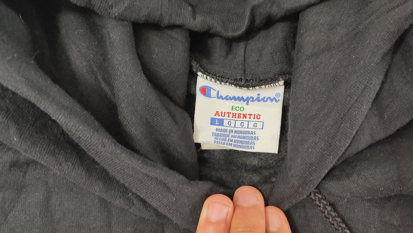 Vêtement Homme Sweatshirts Sweats pull à capuche noir marqué Champion Authentic taille L #Retrostreet