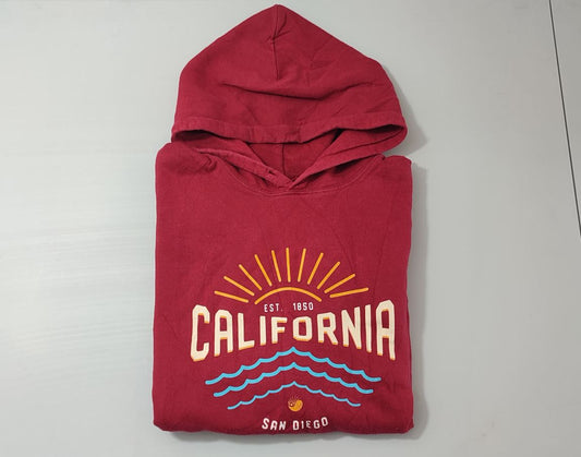 Vêtement Homme Sweatshirts Sweats pull à capuche rouge bordeaux Gildan Heavy Blend taille L #Retrostreet