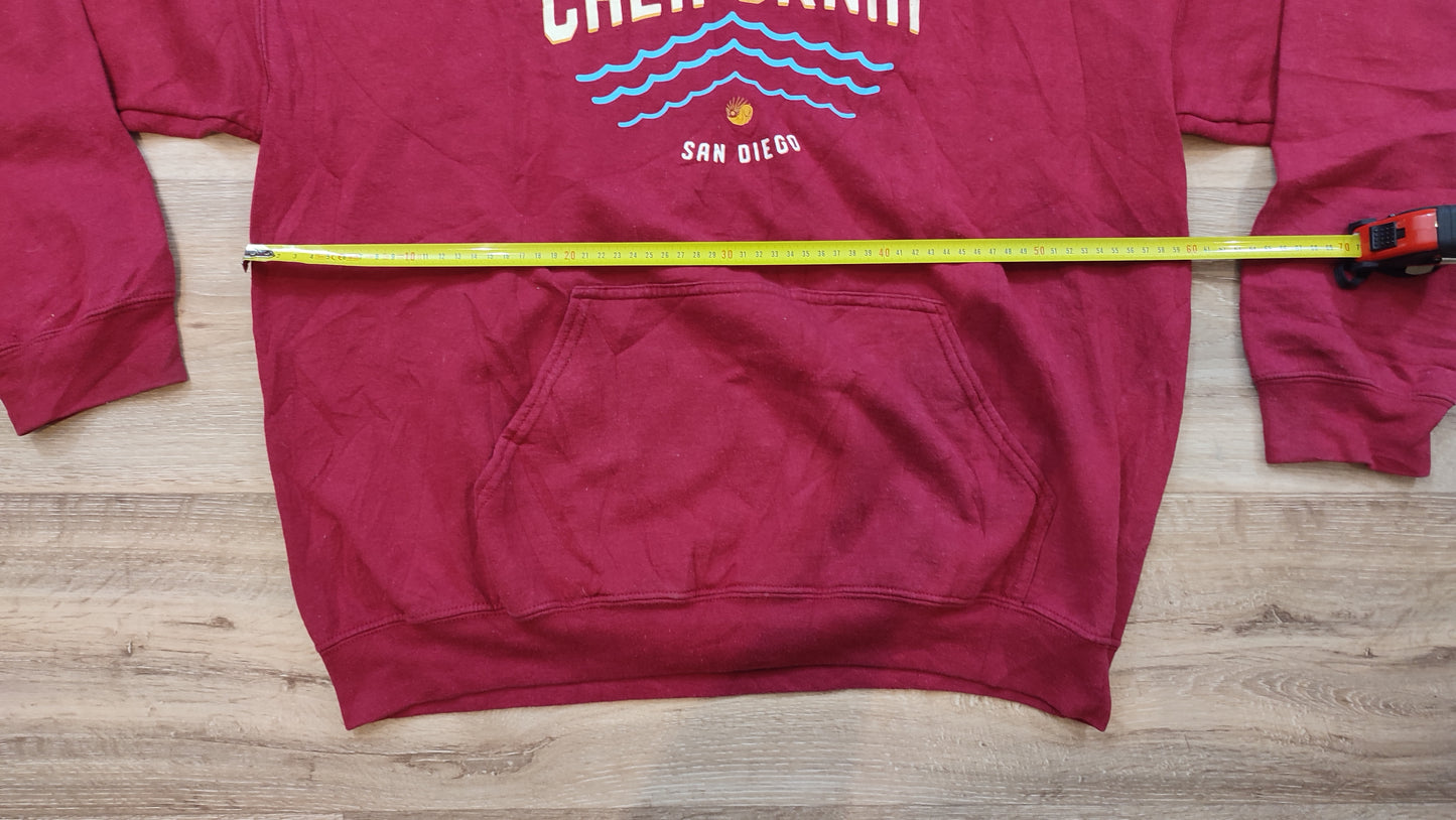 Vêtement Homme Sweatshirts Sweats pull à capuche rouge bordeaux Gildan Heavy Blend taille L #Retrostreet
