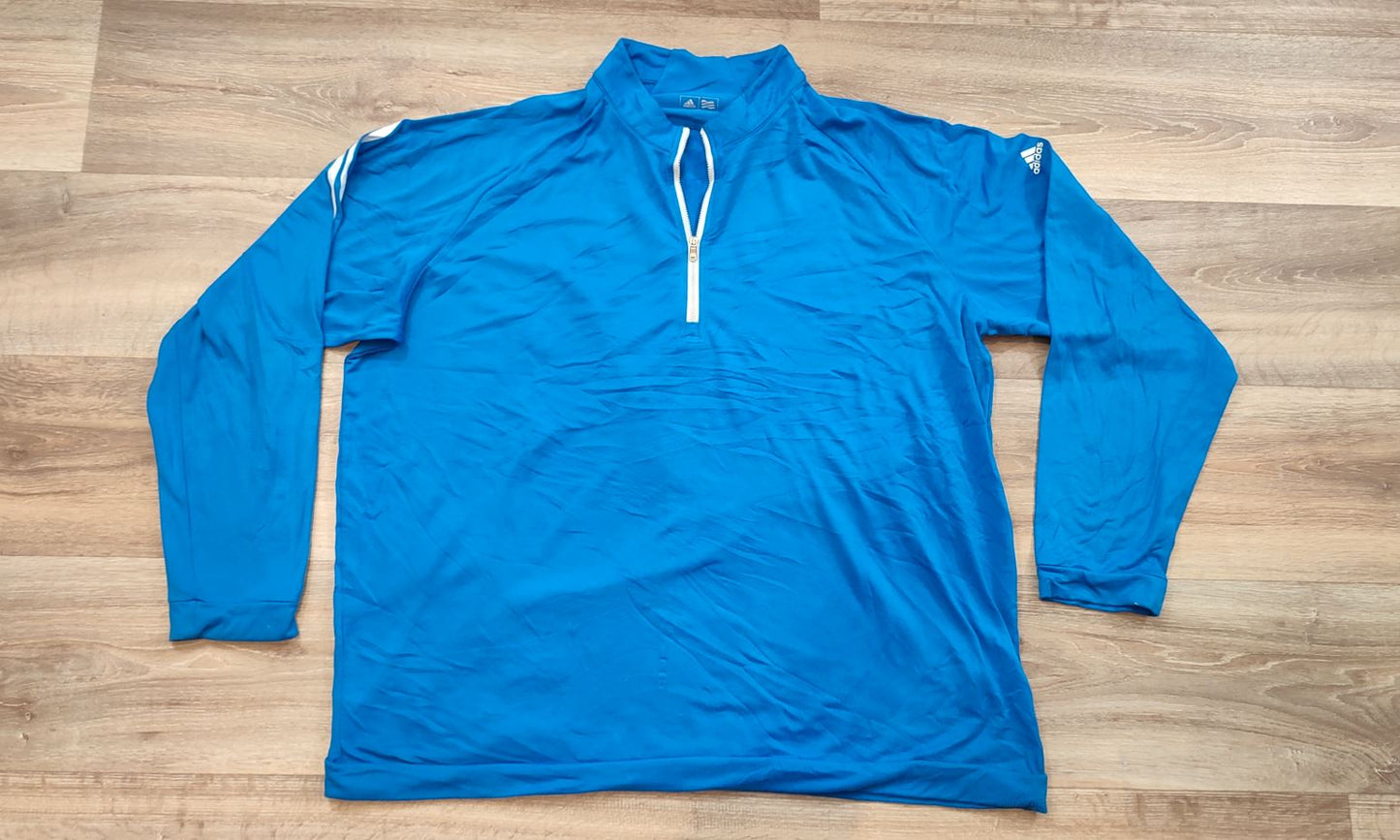 Vêtement Homme Sweat zippé 1/4 Haut de sport bleu Adidas taille XXL 2XL #Retrostreet