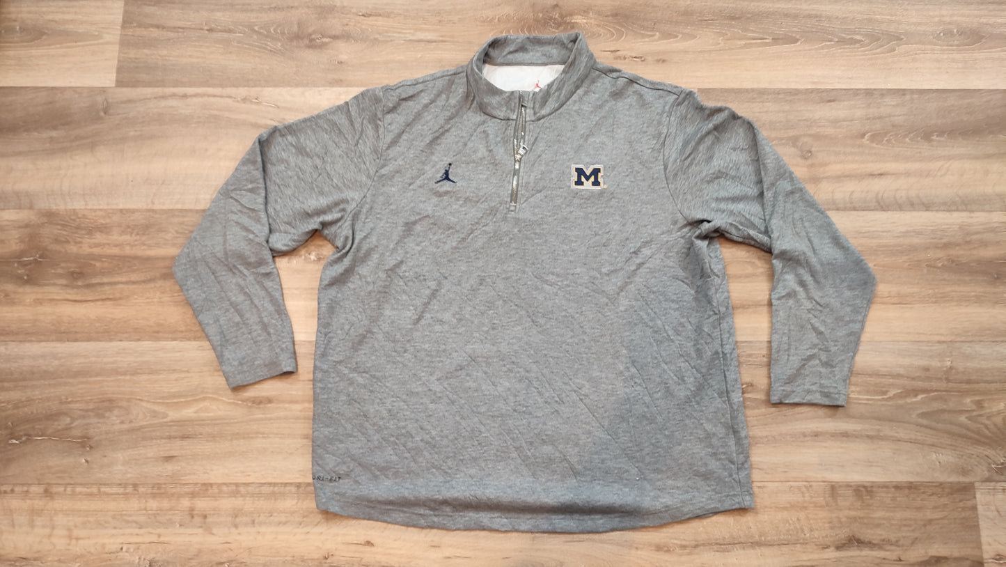 Vêtement Homme Sweat zippé 1/4 Haut de sport gris Jordan taille XL #Retrostreet