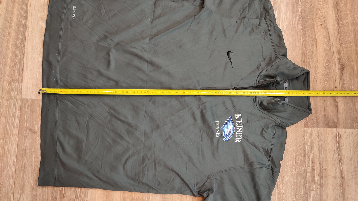 Vêtement Homme Sweat zippé 1/4 Haut de sport gris Keiser Tennis Nike dri-fit taille L #Retrostreet