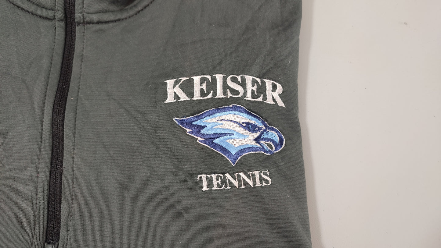 Vêtement Homme Sweat zippé 1/4 Haut de sport gris Keiser Tennis Nike dri-fit taille L #Retrostreet