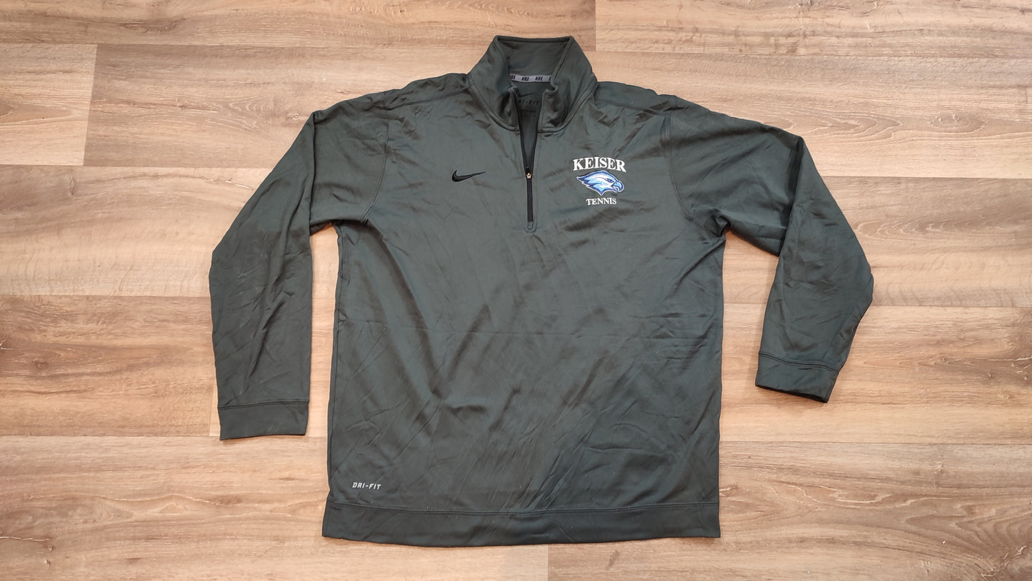 Vêtement Homme Sweat zippé 1/4 Haut de sport gris Keiser Tennis Nike dri-fit taille L #Retrostreet