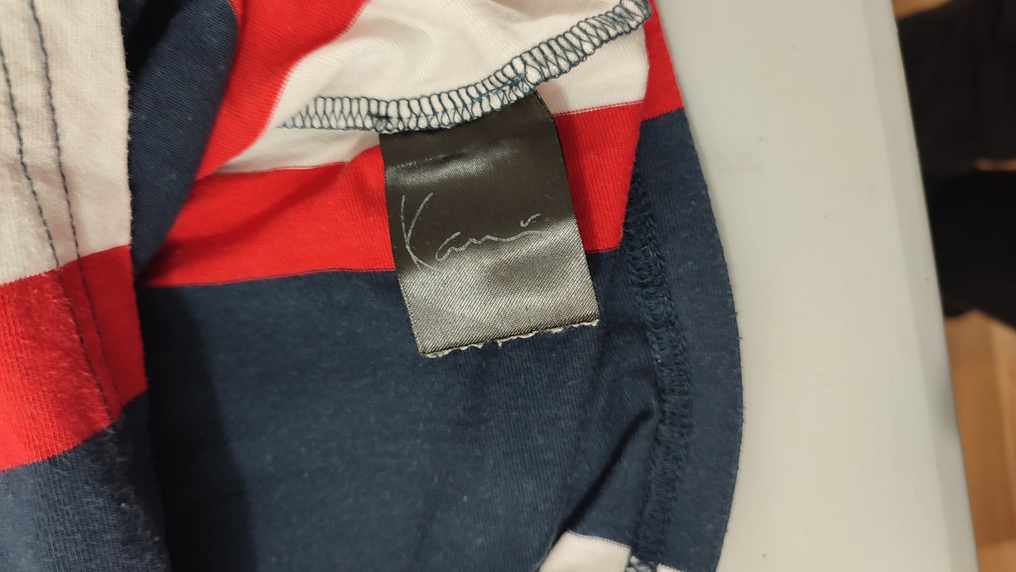 Vêtement Homme T-shirt bleu rouge et blanc Karl Kani taille L #Retrostreet