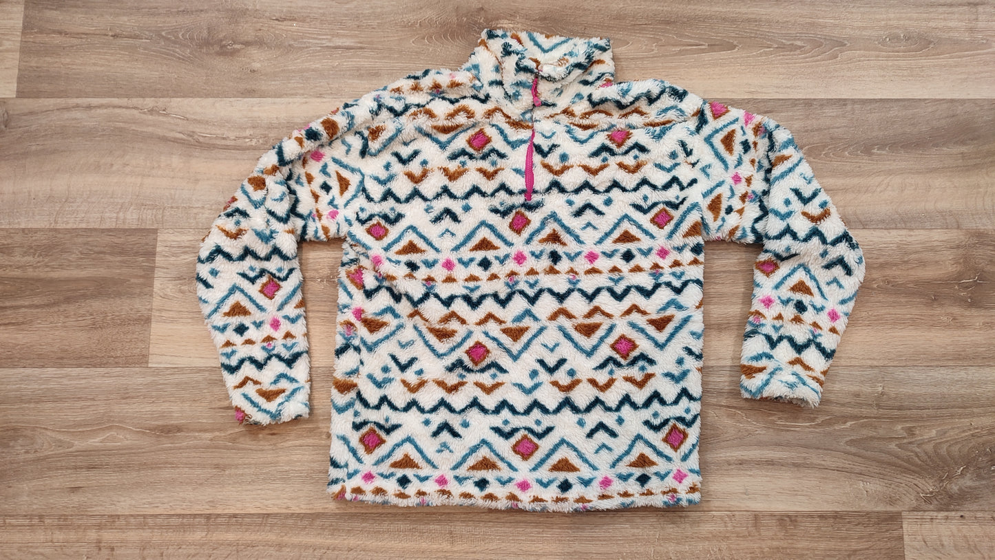 Vêtement femme sweat pull polaire col haut 1/4 zippé Eddie Bauer taille M #Retrostreet