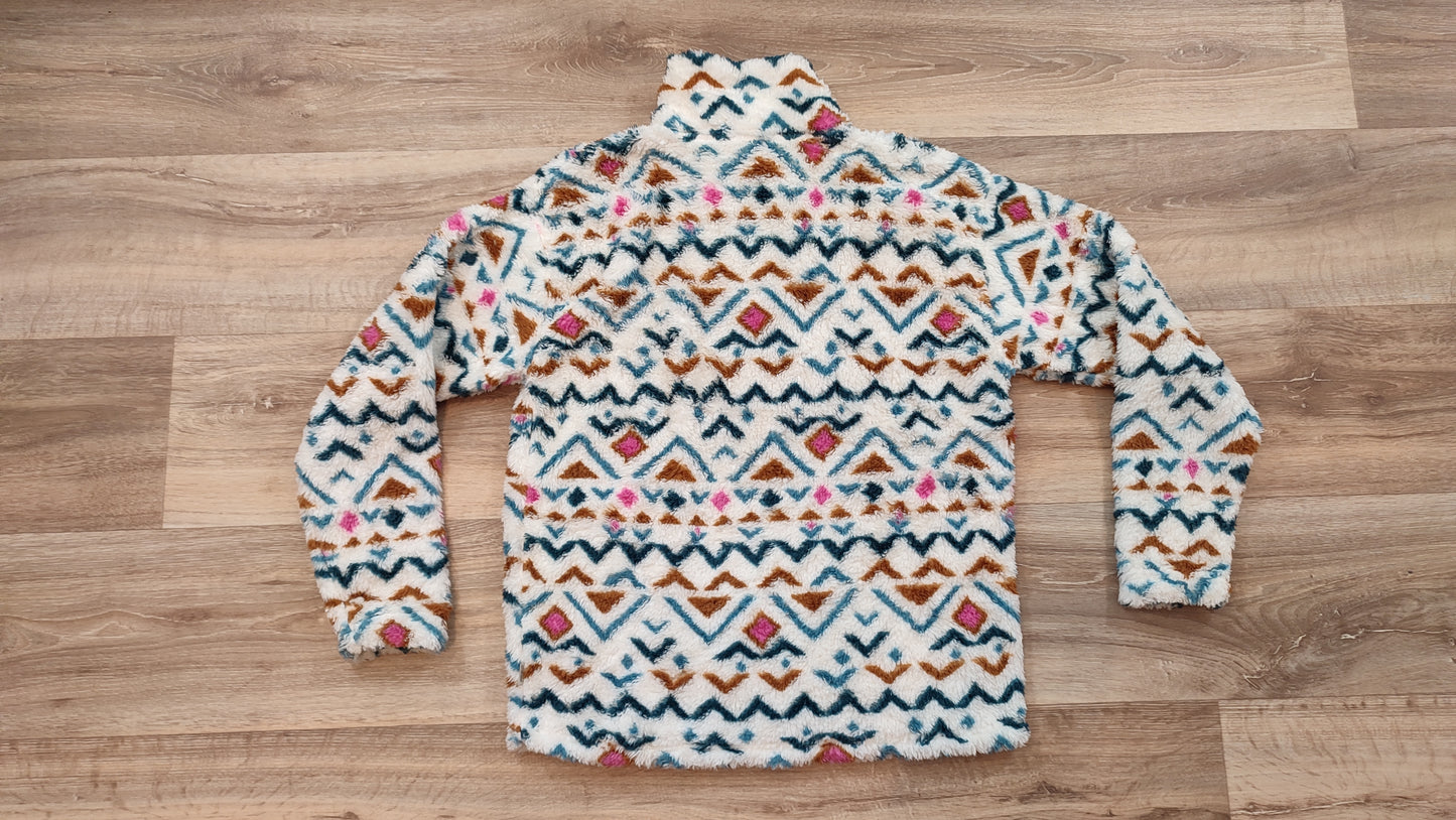 Vêtement femme sweat pull polaire col haut 1/4 zippé Eddie Bauer taille M #Retrostreet