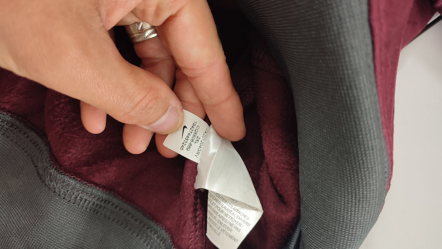 Vêtement homme Sweatshirts Sweats veste à capuche zippé bordeaux Nike taille XXL #Retrostreet