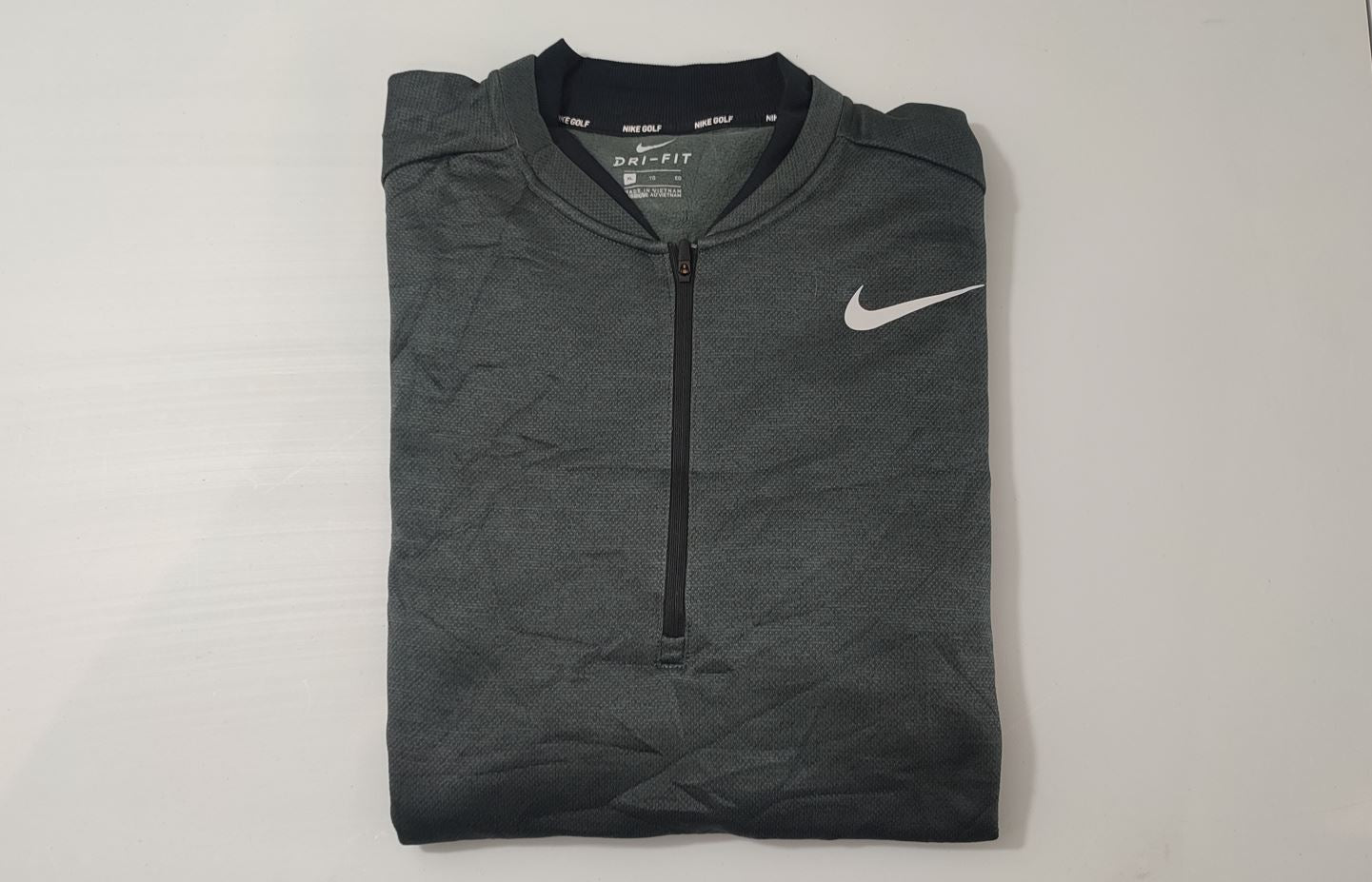Vêtement homme Sweat zippé 1/4 Haut de sport gris foncé Nike dri-fit taille XL #Retrostreet