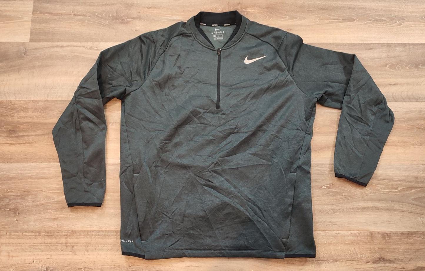 Vêtement homme Sweat zippé 1/4 Haut de sport gris foncé Nike dri-fit taille XL #Retrostreet