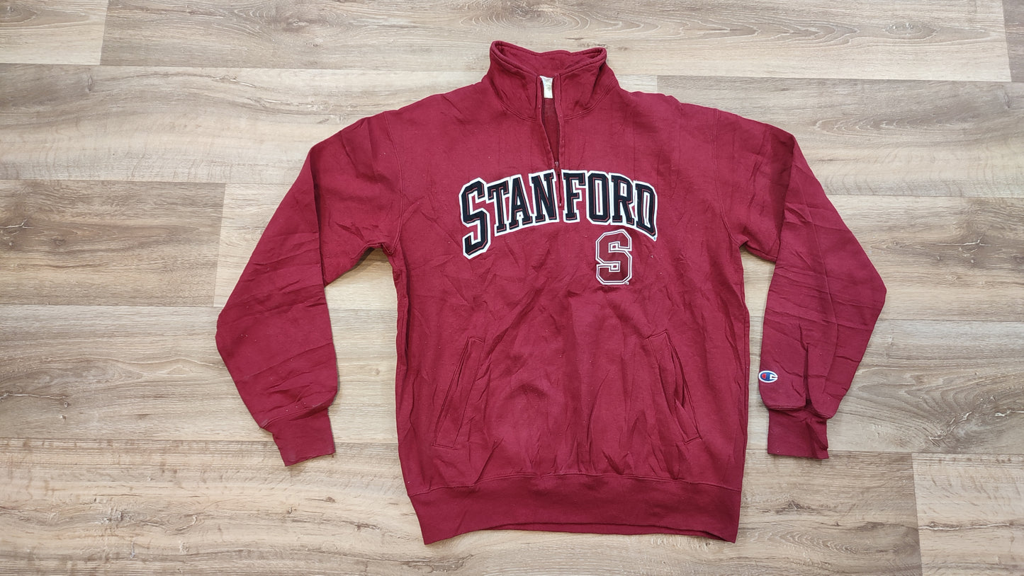 Vêtement homme Sweat zippé 1/4 Haut de sport rouge Champion taille L #Retrostreet