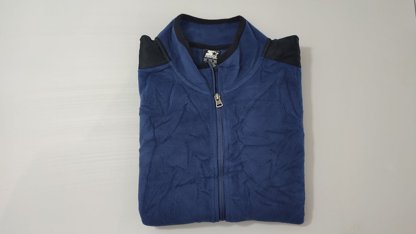 Vêtement sweat veste polaire zippé bleu et noir Starter taille XXL 2XL #Retrostreet