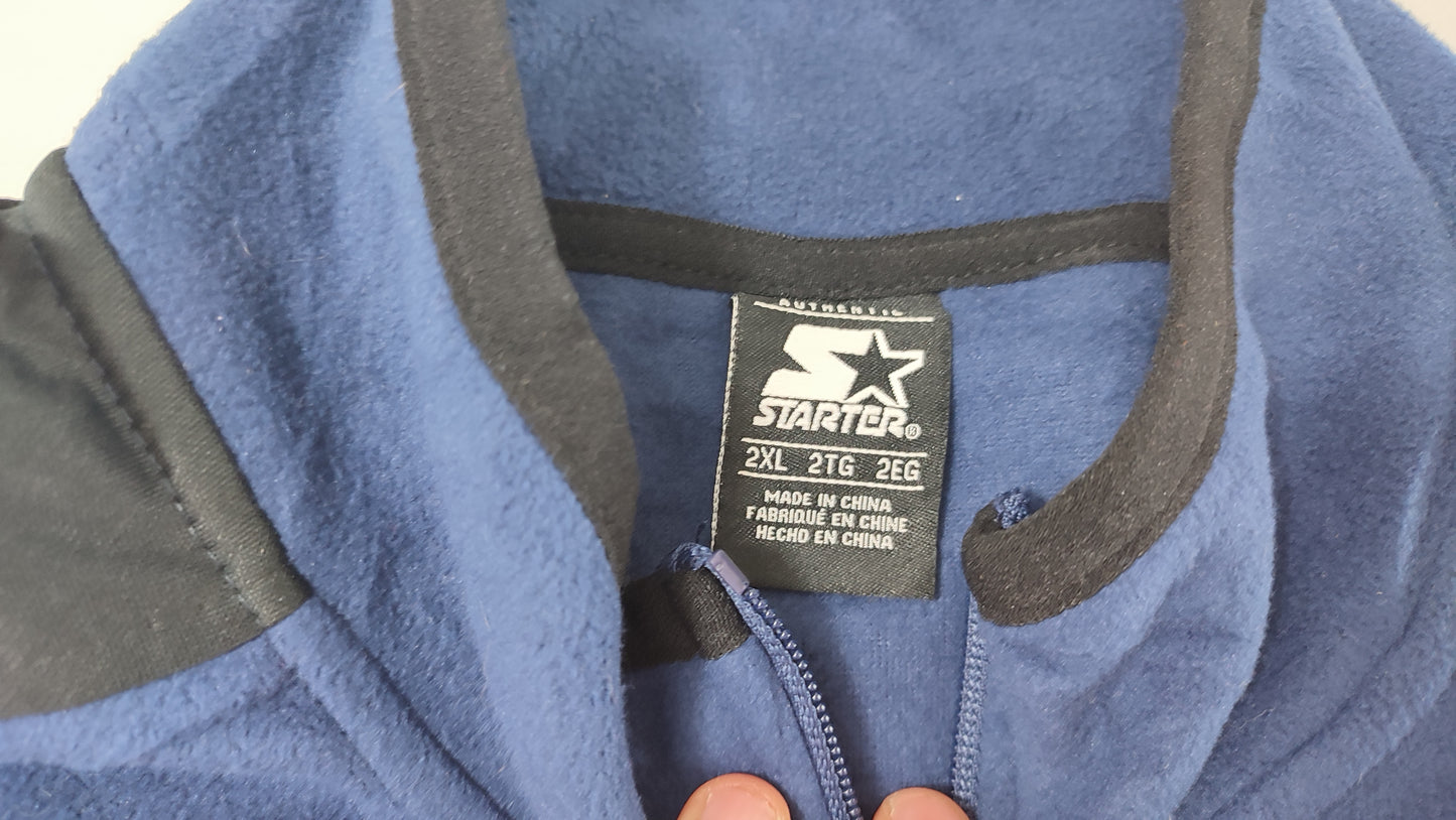 Vêtement sweat veste polaire zippé bleu et noir Starter taille XXL 2XL #Retrostreet