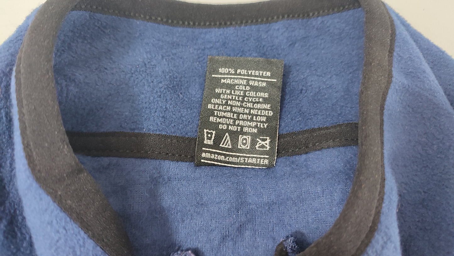 Vêtement sweat veste polaire zippé bleu et noir Starter taille XXL 2XL #Retrostreet