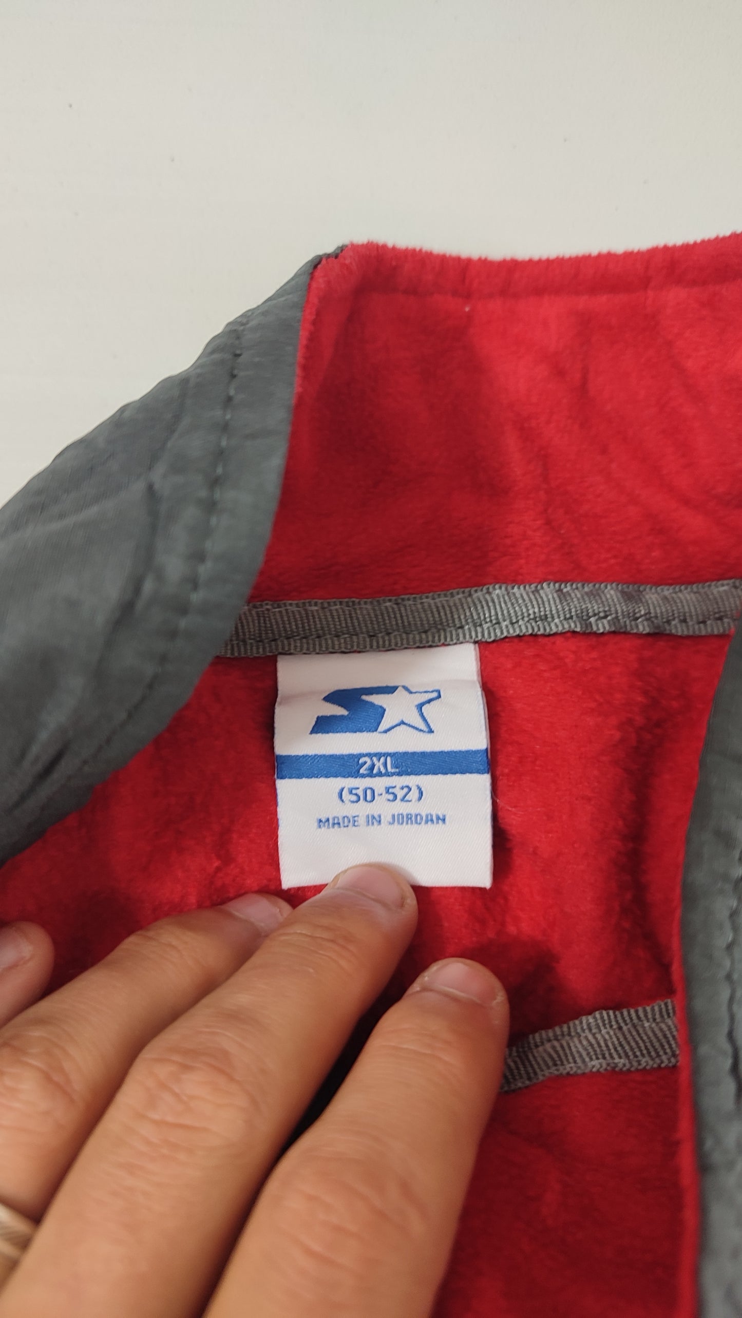 Vêtement sweat veste polaire zippé rouge et gris Starter taille XXL 50-52 #Retrostreet