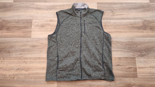 Vêtement veste polaire homme sans manche zippé gris Eddie Bauer taille XXL #Retrostreet