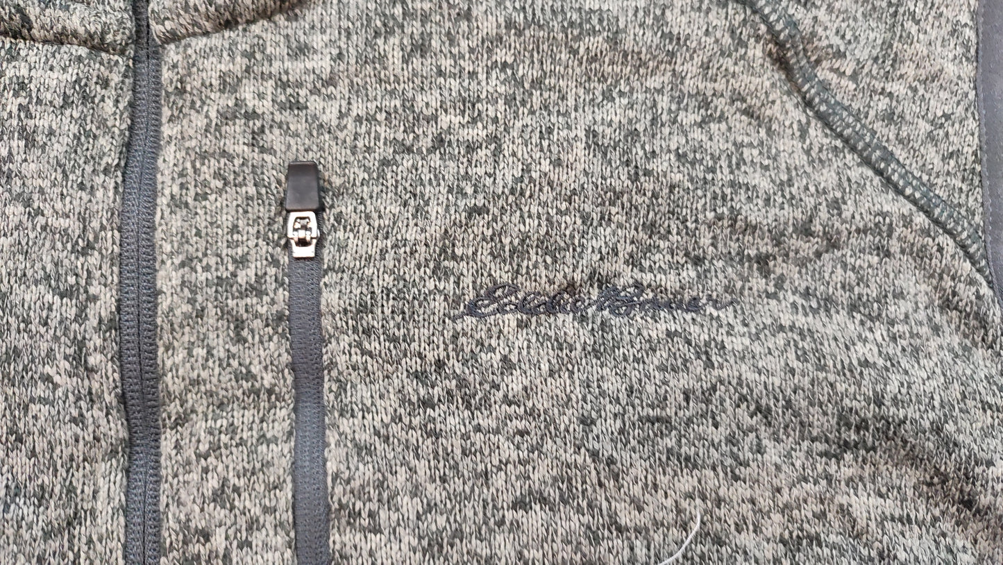 Vêtement veste polaire homme sans manche zippé gris Eddie Bauer taille XXL #Retrostreet