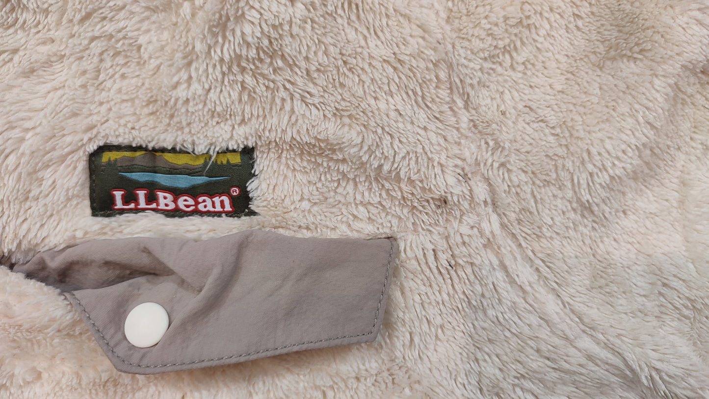 Vêtement veste polaire zippé blanc crème L.L.Bean taille L #Retrostreet