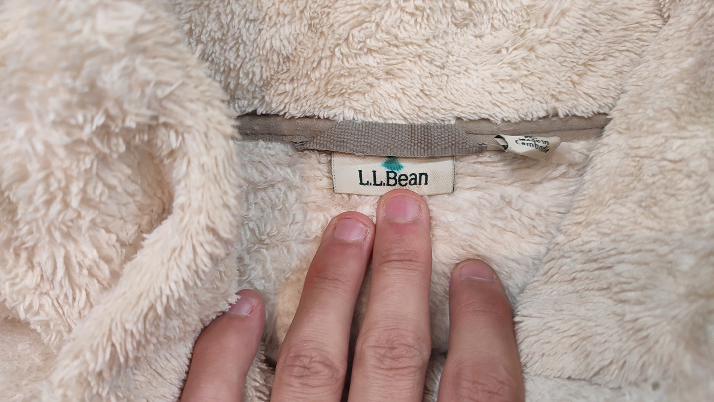Vêtement veste polaire zippé blanc crème L.L.Bean taille L #Retrostreet